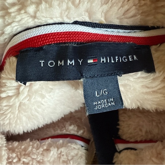 Tommy Hilfiger Women’s Baby Pink Faux Fur Zip Pullover Jacket Size L - Picture 8 of 11